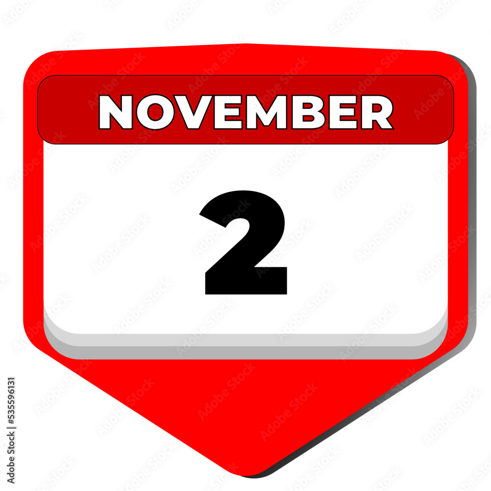 2 November vector icon calendar day. 2 date of November. Second day of November. 2nd date number. 2 day calendar. Two date. Mexico of the dead . Vector illustration 2 November vector icon calendar day. 2 date of November. Second day of November. 2nd date number. 2 day calendar. Two date. Mexico of the dead . Vector illustration