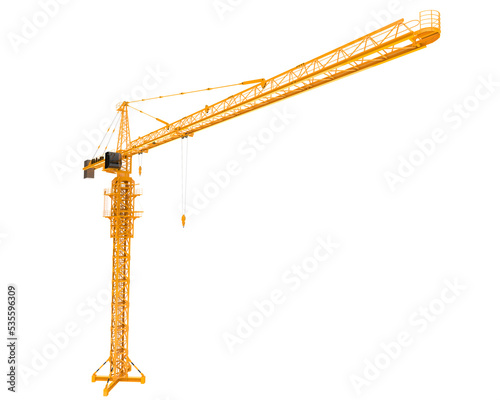 Fototapeta Naklejka Na Ścianę i Meble -  Construction crane on transparent background. 3d rendering - illustration