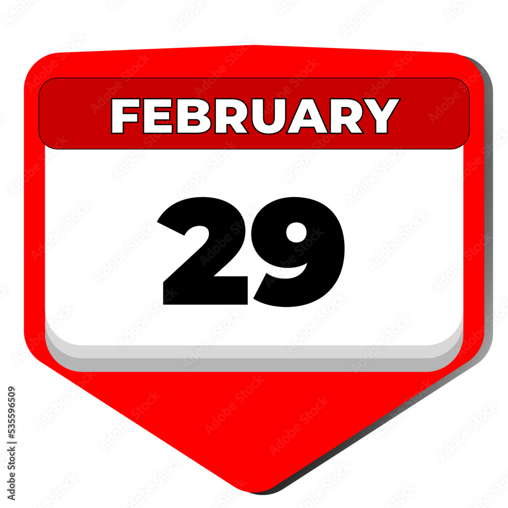 29 February vector icon calendar day. 29 date of February. Twenty ninth day of February. 29th date number. 29 day calendar. Twenty nine date. Leap month. Vector illustration 29 February vector icon calendar day. 29 date of February. Twenty ninth day of February. 29th date number. 29 day calendar. Twenty nine date. Leap month. Vector illustration