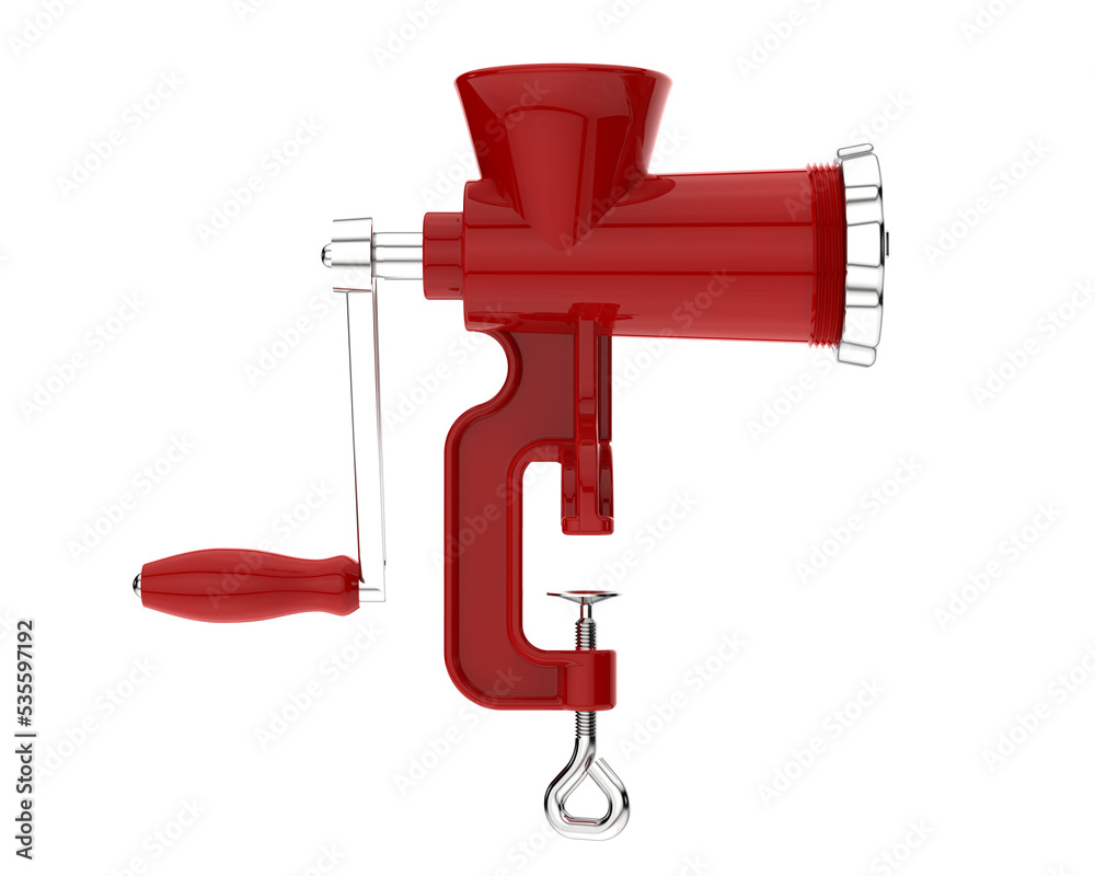 Meat grinder on transparent background. 3d rendering - illustration Meat grinder on transparent background. 3d rendering - illustration