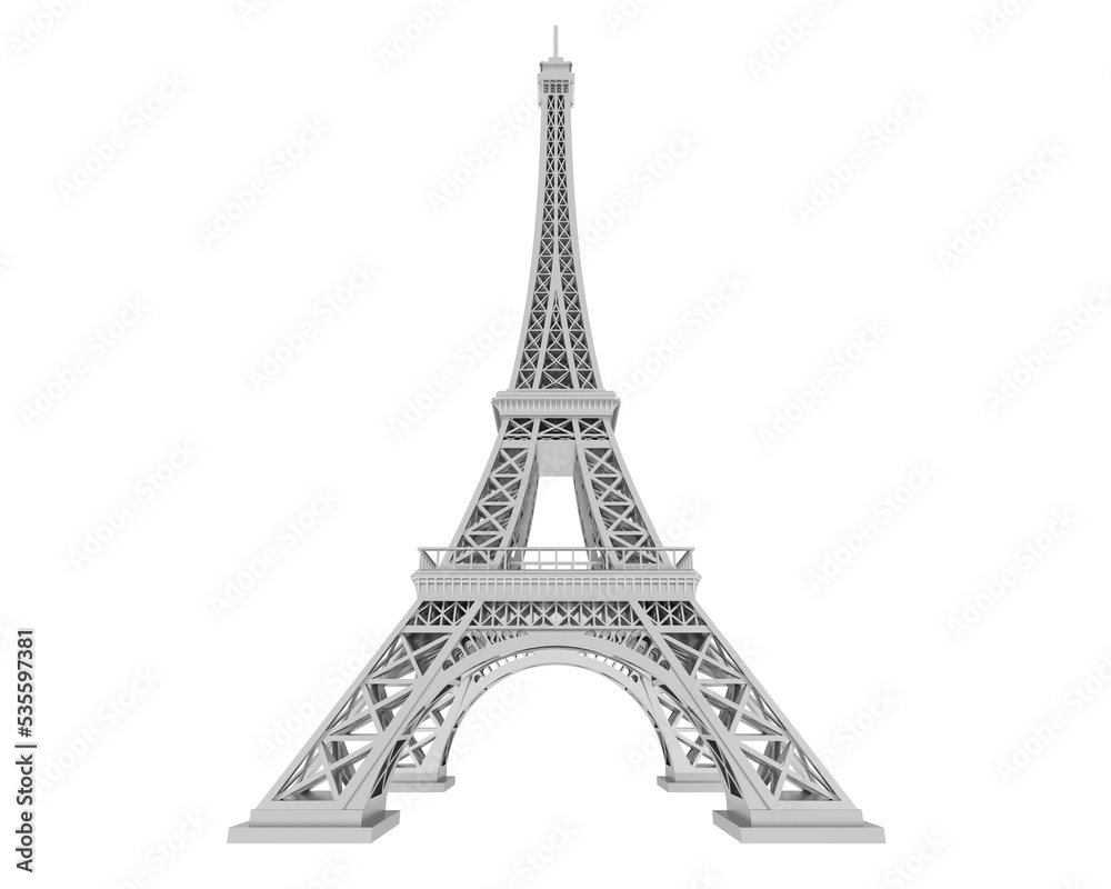 Eiffel tower on transparent background. 3d rendering - illustration ...