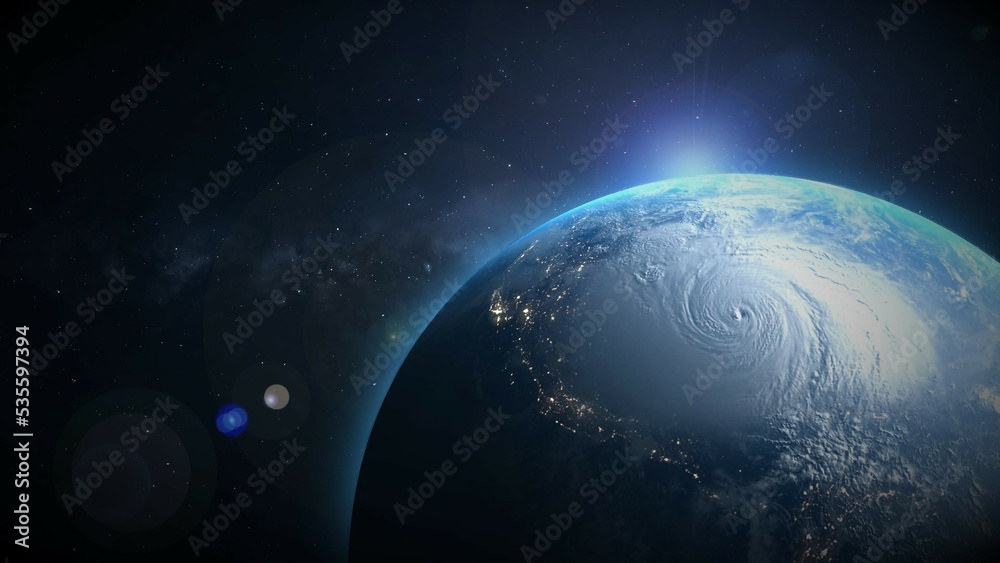 Fototapeta premium hurricane seen from space 3d illustration