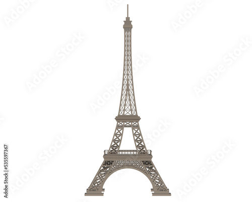 Eiffel tower on transparent background. 3d rendering - illustration © Cristian