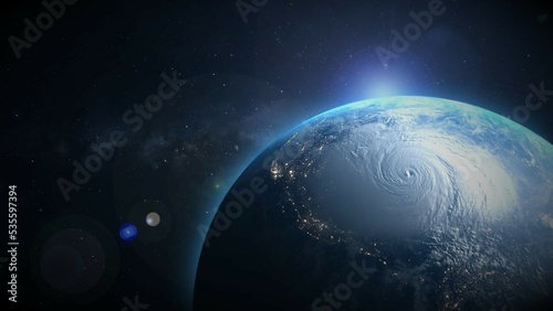 Fototapeta Naklejka Na Ścianę i Meble -  hurricane seen from space 3d illustration