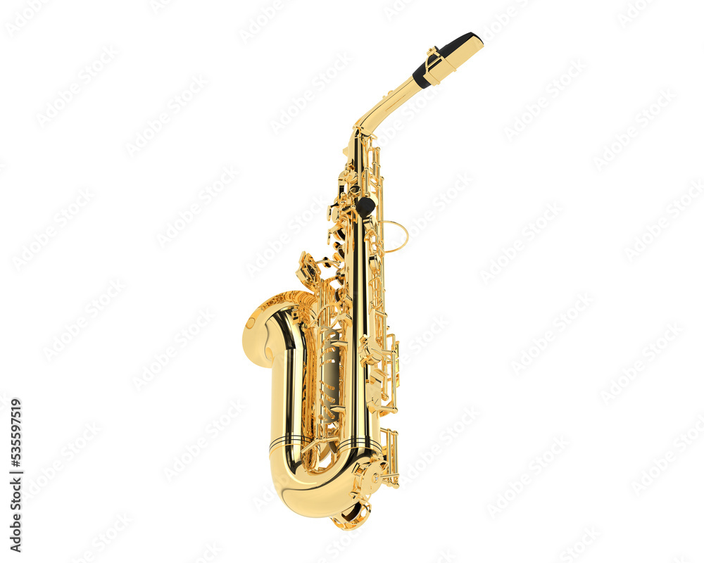 Naklejka premium Saxophone on transparent background. 3d rendering - illustration