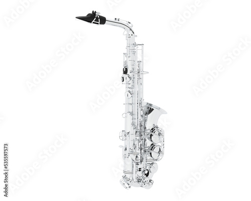 Saxophone on transparent background. 3d rendering - illustration