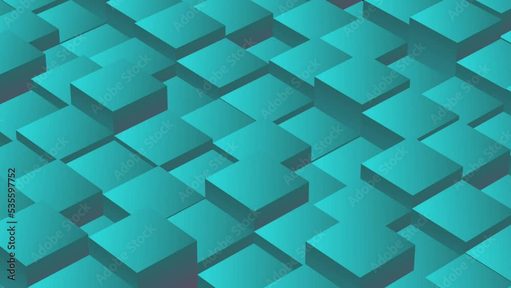 3D Animated Background Of Cubes Going Up And Down Loop