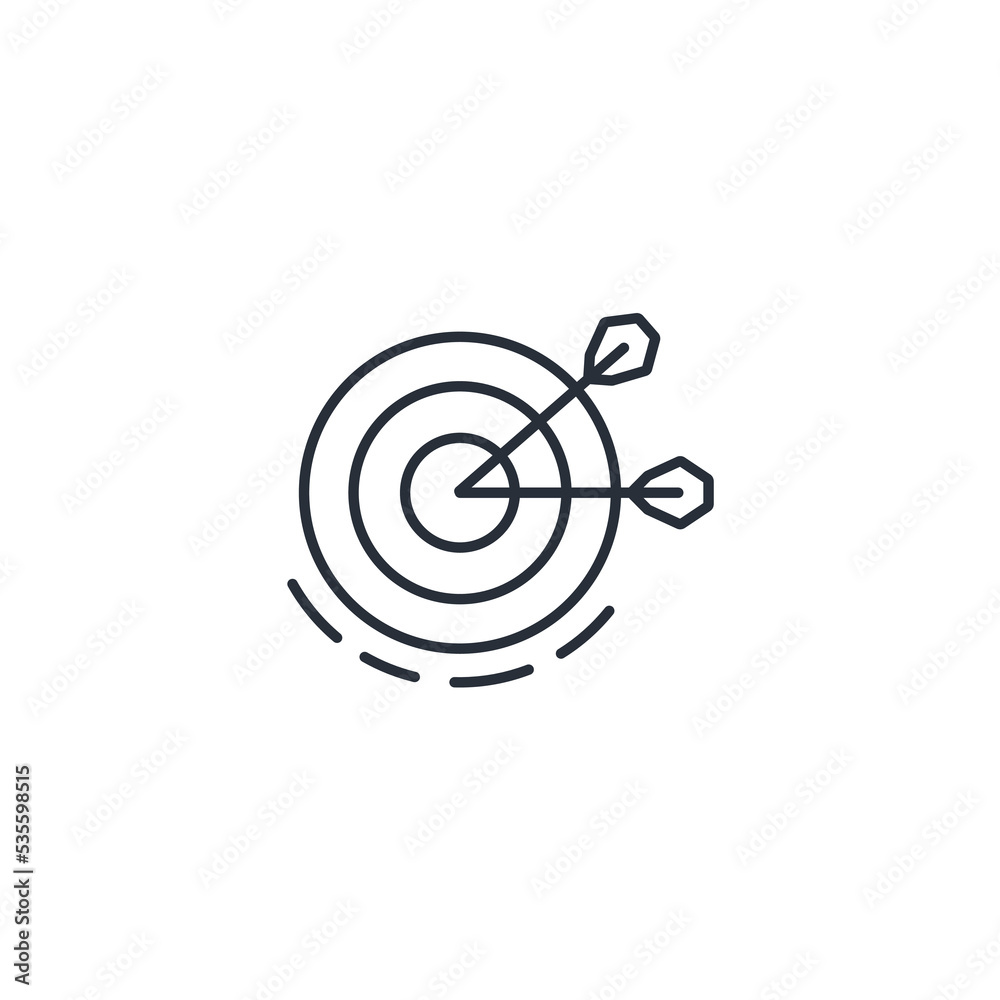 Target thin line icons. Vector illustration isolated on white. Editable stroke. Target thin line icons. Vector illustration isolated on white. Editable stroke.