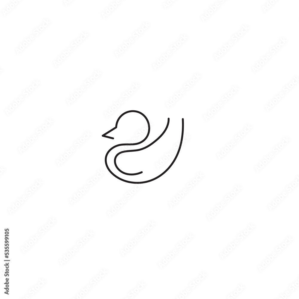 monoline line duck. a minimalistic duck line logo vector icon illustration monoline line duck. a minimalistic duck line logo vector icon illustration