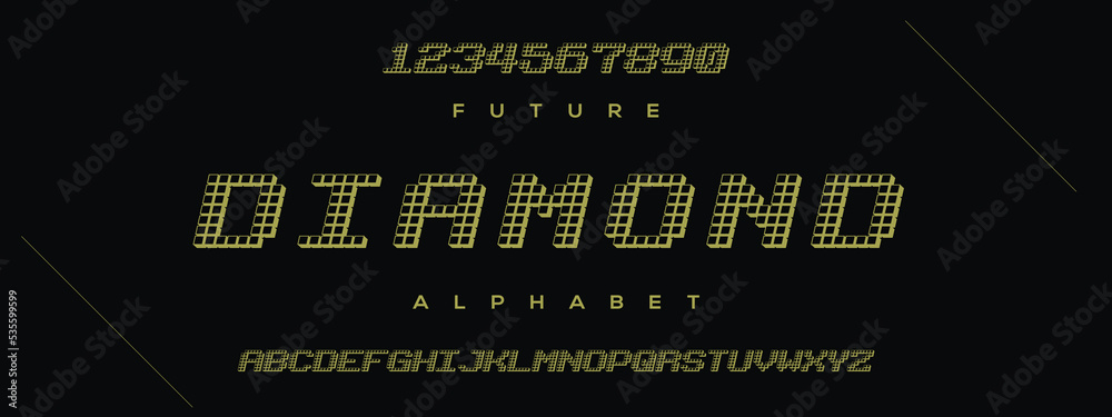 DIAMOND Elegant alphabet letters font and number. Classic Lettering ...