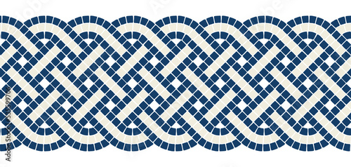 Ancient mosaic seamless pattern. Decorative antique stone ornament.