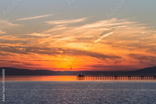 sunset at San Leandro Marine California  © jose