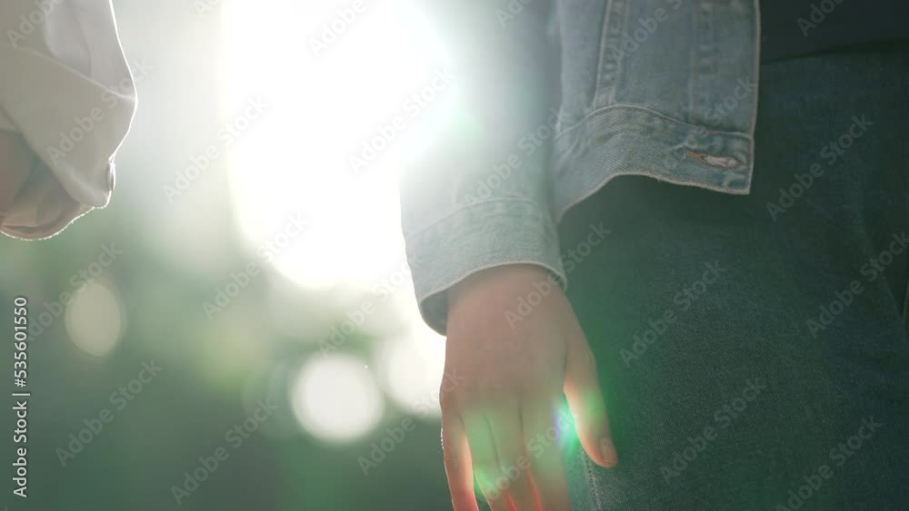 Disjoining hands closeup. BREAKING UP concept. Closeup hand break apart