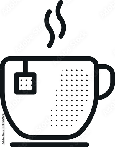 Cup of hot high tea icon vector logo with dots