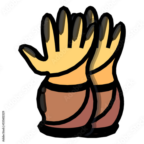 A scalable flat icon of beekeeping gloves 