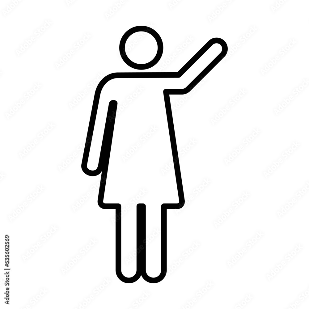 Woman raised arms icon vector female person with open hands symbol in a glyph pictogram illustration Woman raised arms icon vector female person with open hands symbol in a glyph pictogram illustration