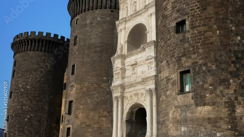 Castel Nuovo or Maschio Angioino medieval castle located in Naples, Italy. photo
