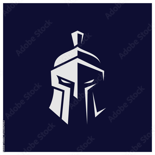 Spartan logo design template ,Helmet logo design concept ,Vector illustration