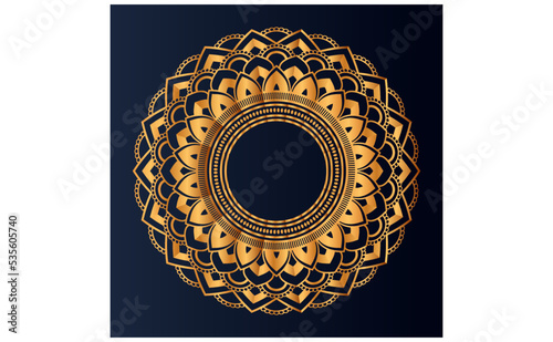 Luxury gold floral mandala arabesque pattern for print, poster, cover, brochure, flyer, Oriental style ornamental round lace ornament