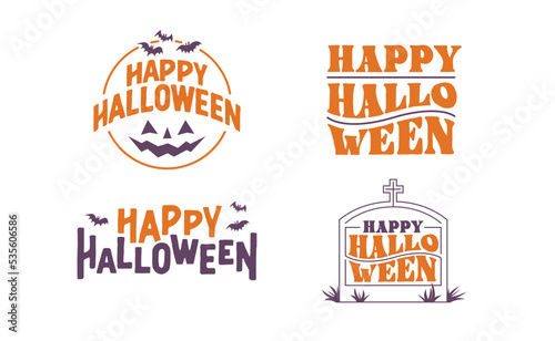 Happy Halloween lettering. Holiday lettering for banner, poster, greeting card or party invitation. Vector illustration.