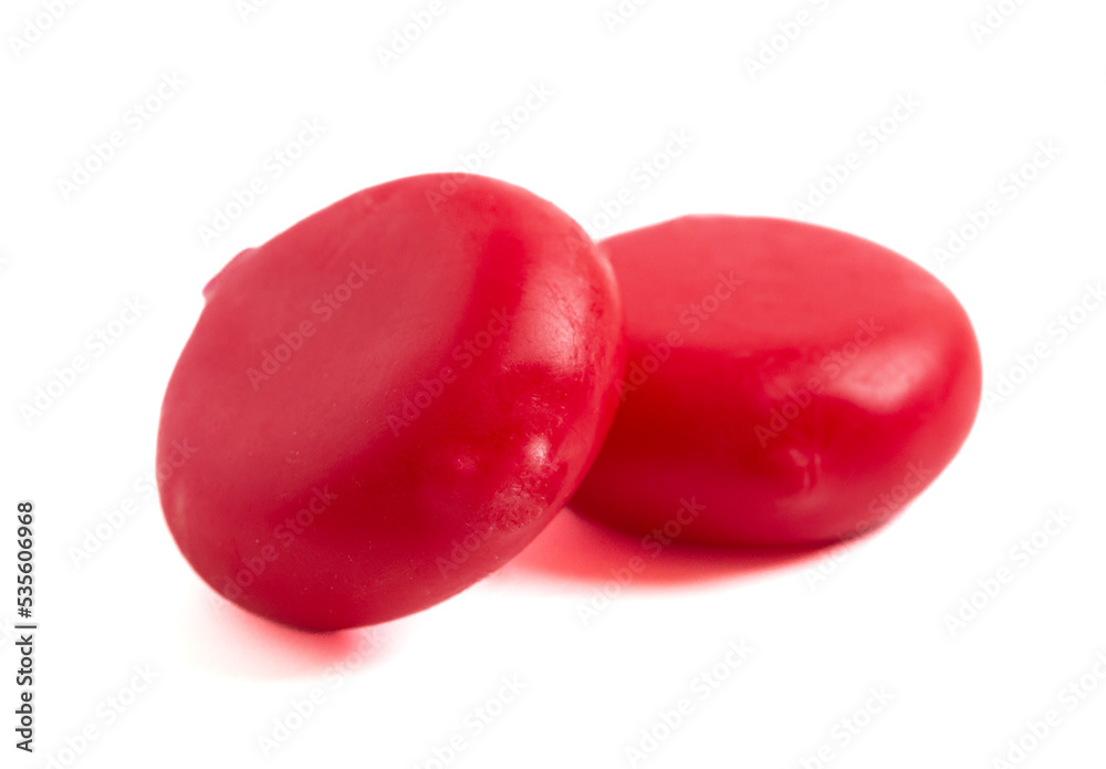Small Semi-Hard White Cheese in a Red Wax Coating Small Semi-Hard White Cheese in a Red Wax Coating