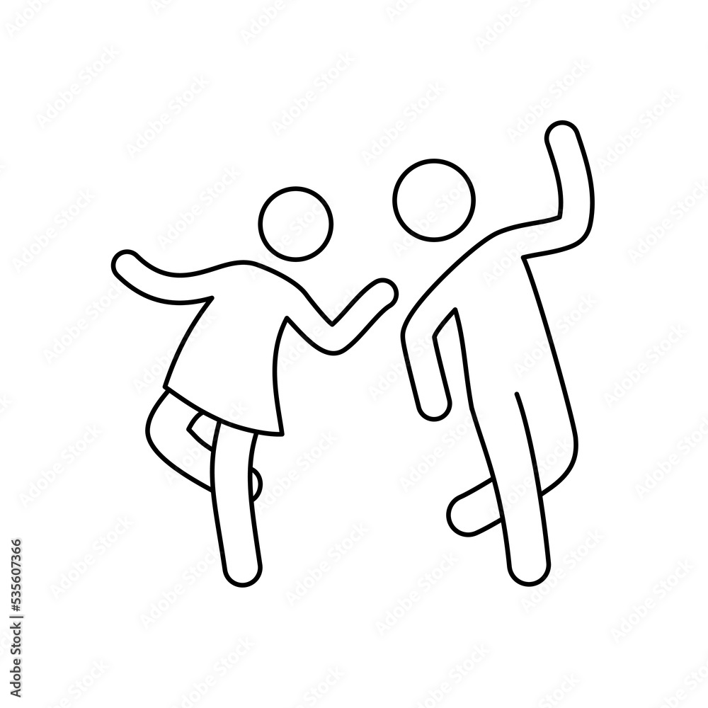 Line dancer couple icon. Latin, tango, salsa girl, boy pose outline icon. Editable stroke pictogram couple. Isolated vector illustration. Line dancer couple icon. Latin, tango, salsa girl, boy pose outline icon. Editable stroke pictogram couple. Isolated vector illustration.