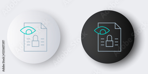 Line Journalistic investigation icon isolated on grey background. Financial crime, tax evasion, money laundering, corruption. Colorful outline concept. Vector