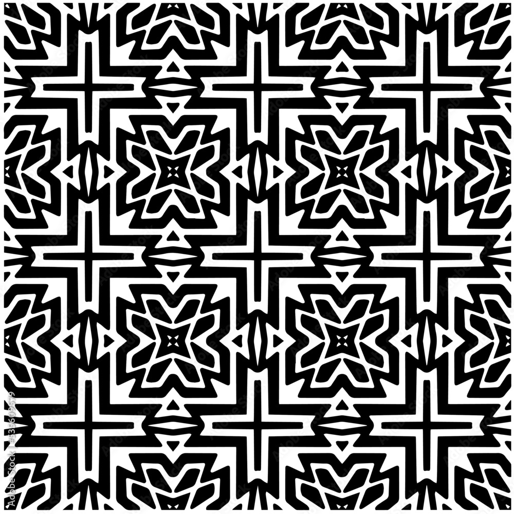 Design seamless monochrome geometric pattern. Abstract background. Vector art.Perfect for site backdrop, wrapping paper, wallpaper, textile and surface design. 