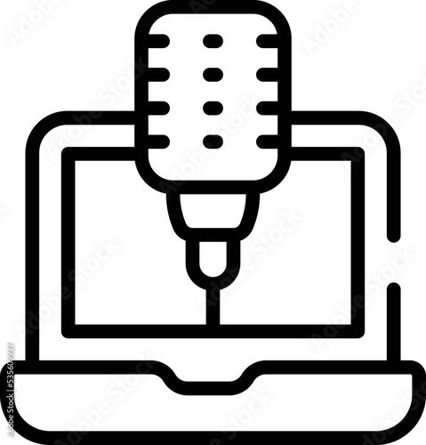 online podcasting vector icon