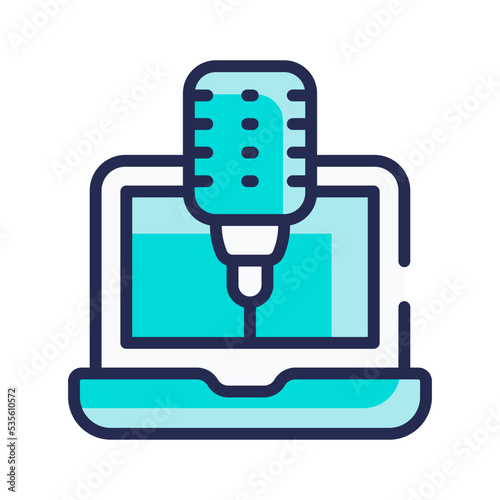 online podcasting vector icon