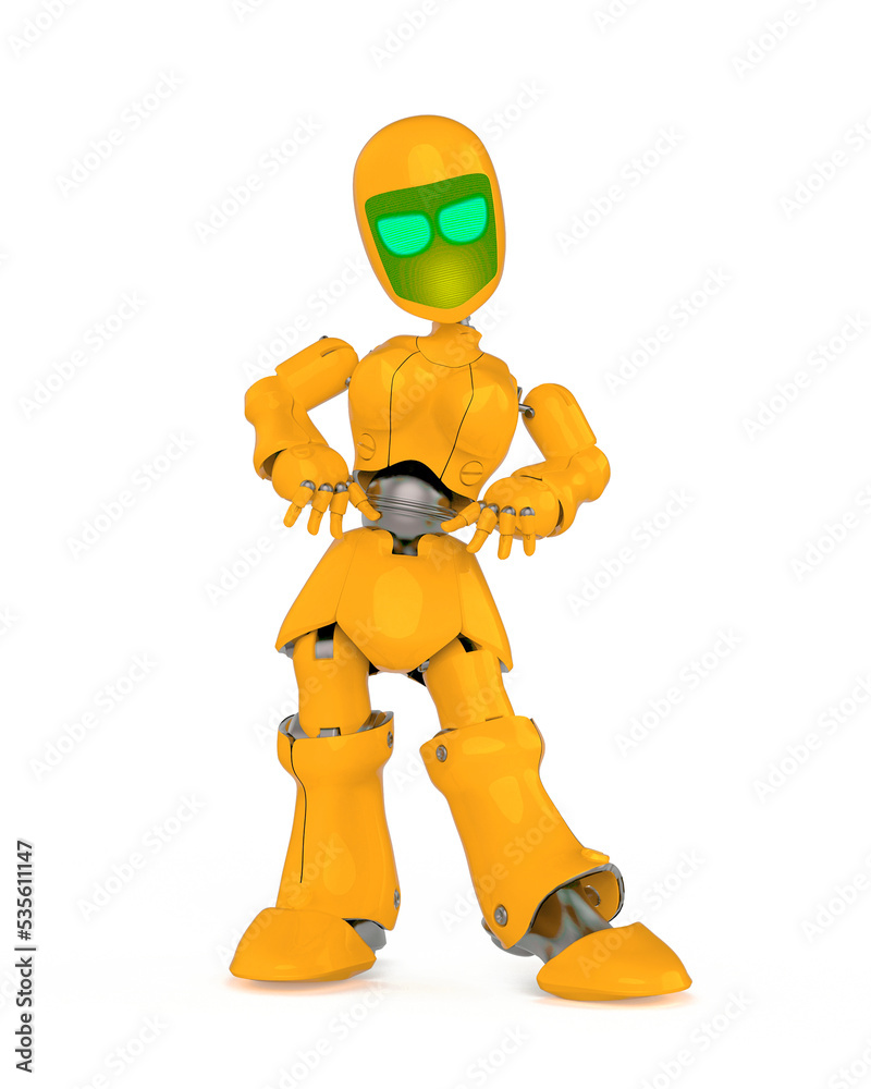 robot girl is waiting in white background robot girl is waiting in white background