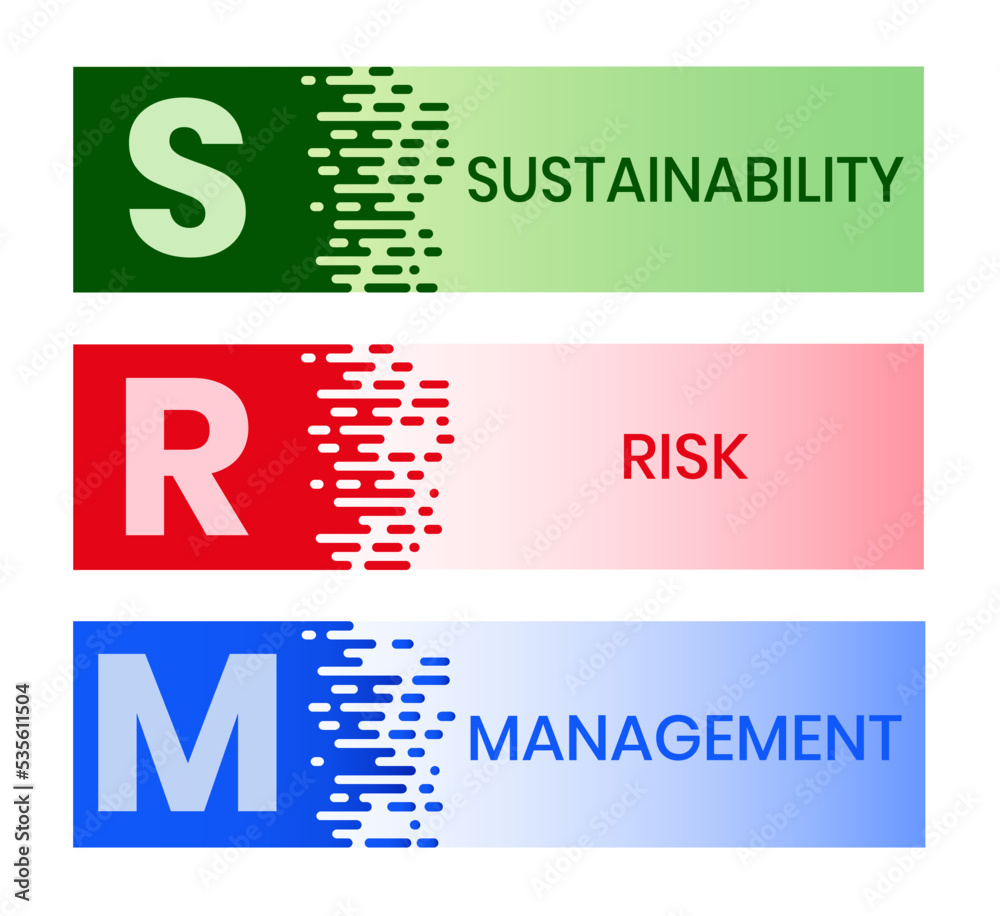 SRM - Sustainability Risk Management acronym. business concept ...