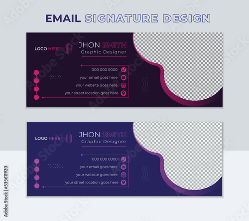 Multipurpose email signature templates, Business email signature Creative Email Signature Layout, photo place modern and minimal layout, Modern and minimalist corporate Email Signature, email footer, 
