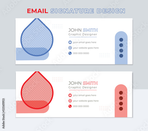 Business email signature Creative Email Signature Layout, photo place modern and minimal layout, Modern and minimalist corporate Email Signature, email footer template, multipurpose email signature,