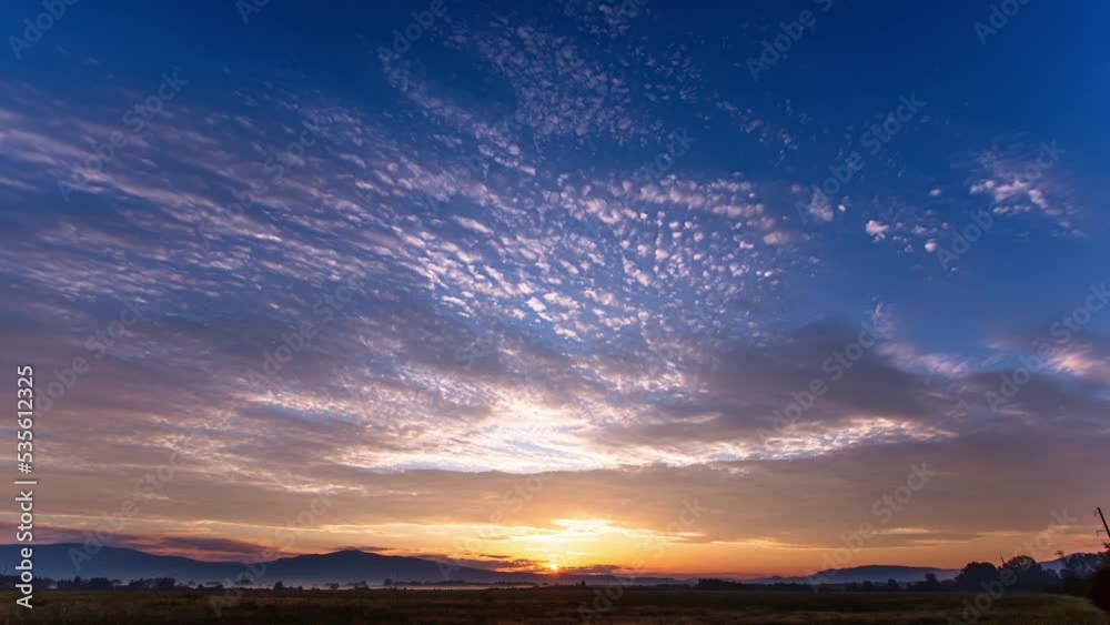 Time lapse of majestic sunset or sunrise landscape with clouds and mountains. Сolorful sky with moving clouds Time lapse of majestic sunset or sunrise landscape with clouds and mountains. Сolorful sky with moving clouds