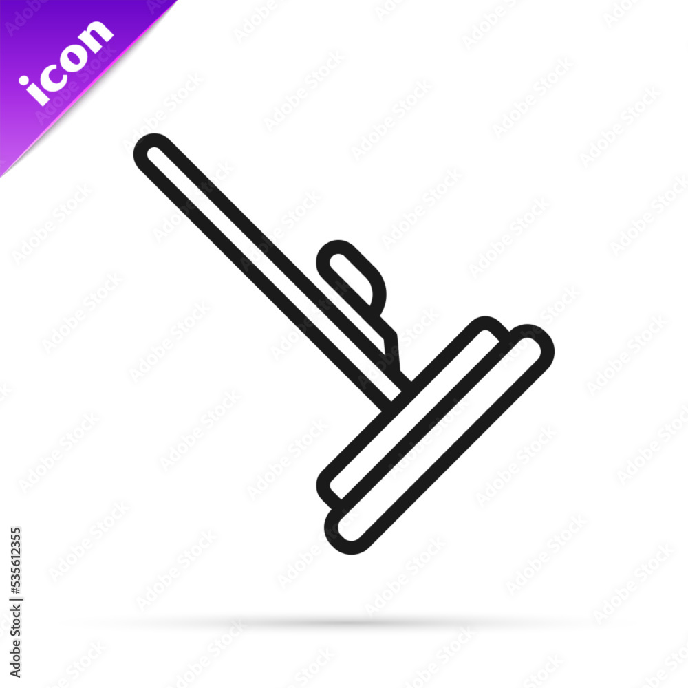 Black line Mop icon isolated on white background. Cleaning service concept. Vector Black line Mop icon isolated on white background. Cleaning service concept. Vector
