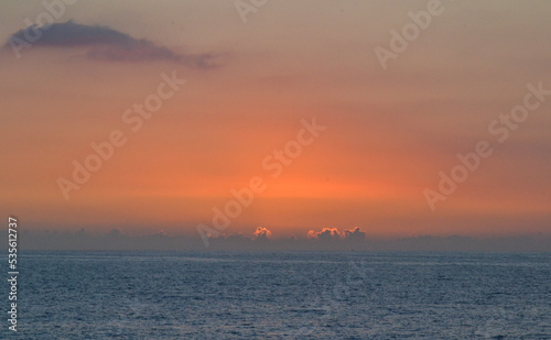 orange sunset over the sea © Joffrey