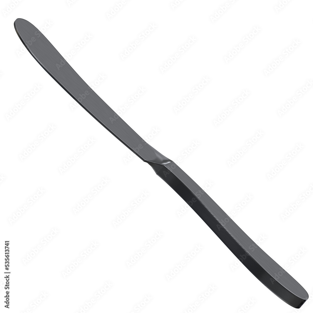 3d rendering illustration of a butter knife 3d rendering illustration of a butter knife