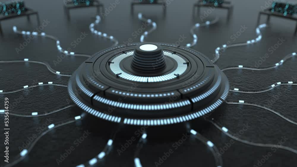 abstract digital command center 3d rendered