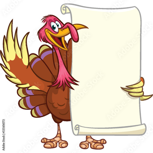 Cartoon happy cute thanksgiving turkey bird. Vector illustration isolated. Design for Thanksgiving Day