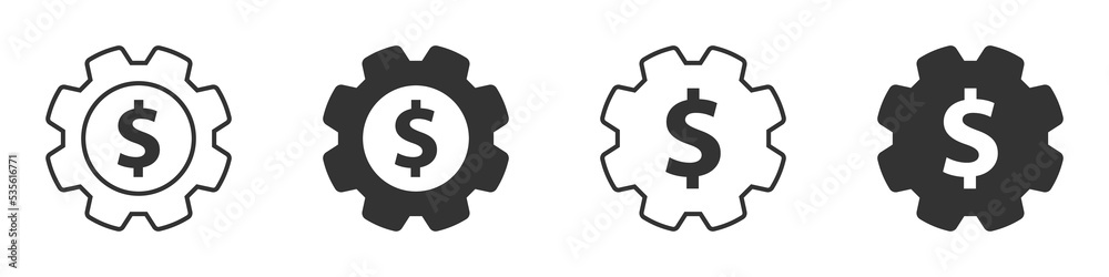 Cogweel with dollar sign inside. Vector illustration. Cogweel with dollar sign inside. Vector illustration.
