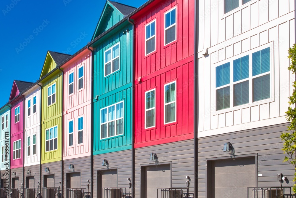 Colorful modern townhouses Colorful modern townhouses