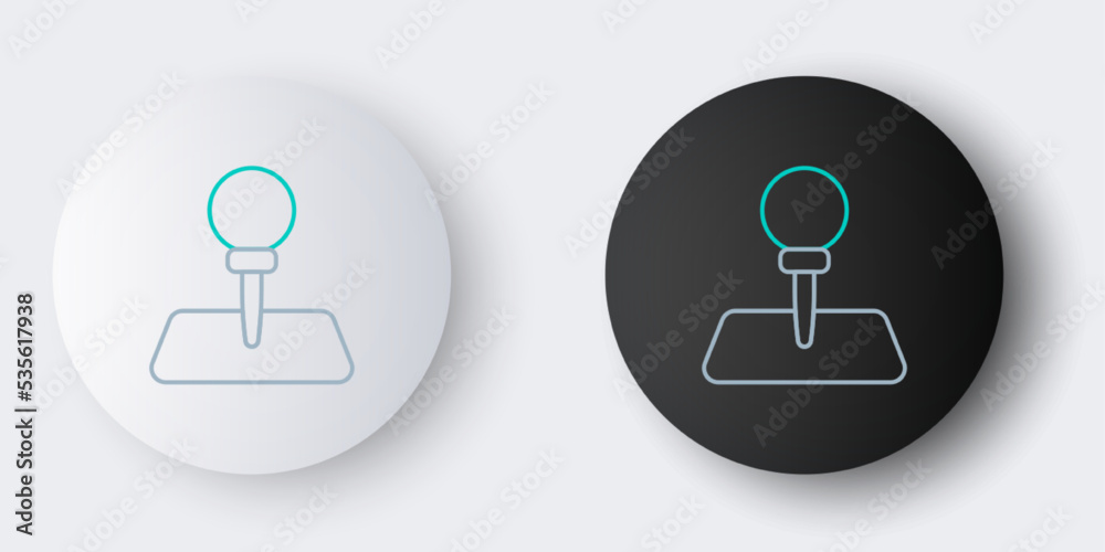 Line Push pin icon isolated on grey background. Thumbtacks sign. Colorful outline concept. Vector Line Push pin icon isolated on grey background. Thumbtacks sign. Colorful outline concept. Vector