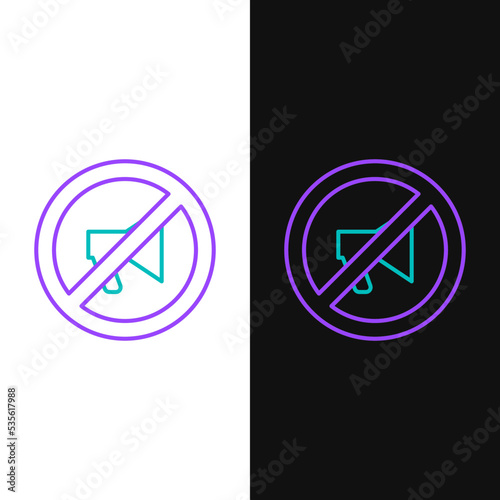 Line Censored stamp icon isolated on white and black background. Colorful outline concept. Vector