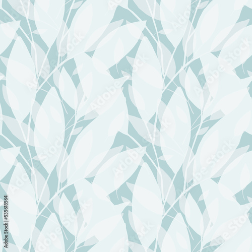 Watercolor twigs of herbs, leaves. Seamless pattern on a light green, pastel background. Aerial, botanical, delicate, feminine pattern. For prints and designs on fabric, clothing, paper, objects.