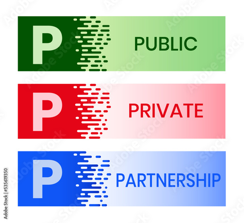 PPP - Public-private partnership acronym. business concept background. vector illustration concept with keywords and icons. lettering illustration with icons for web banner, flyer, landing page