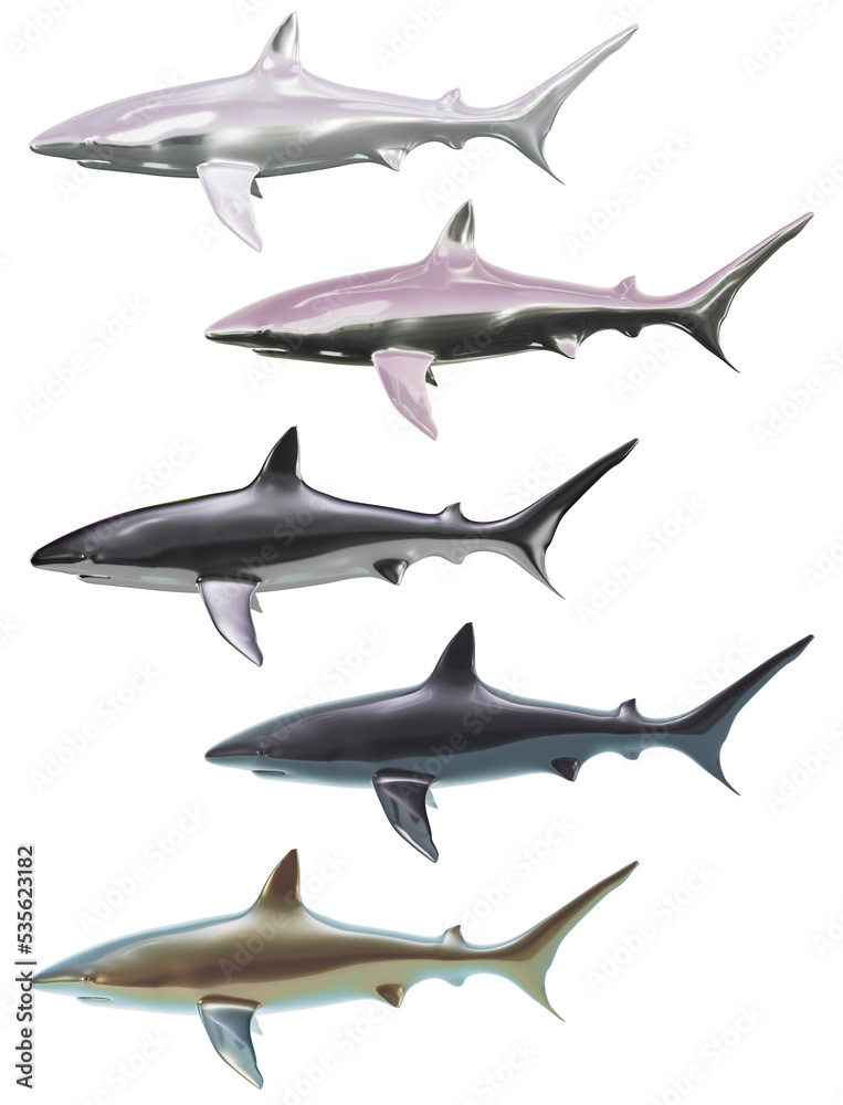 Naklejka premium Metalic Fish Set