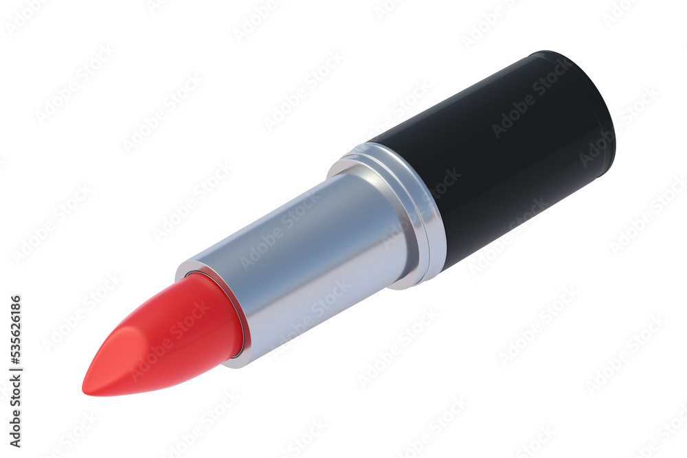 Red lipstick isolated on white background. 3d render Red lipstick isolated on white background. 3d render