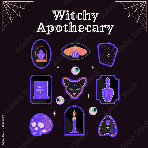 Pack Witchy Apothecary colors stickers