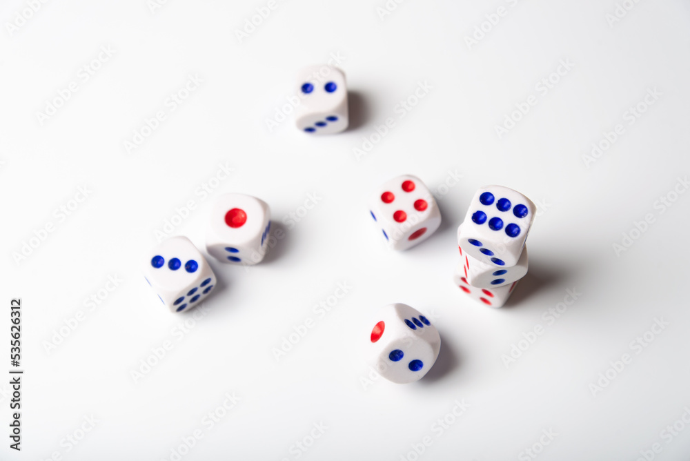 white dice with the number isolated on a white background white dice with the number isolated on a white background